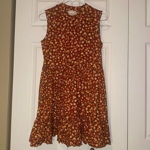 Altar’d State stretchy mock neck sleeveless fall ditzy floral mini dress size L